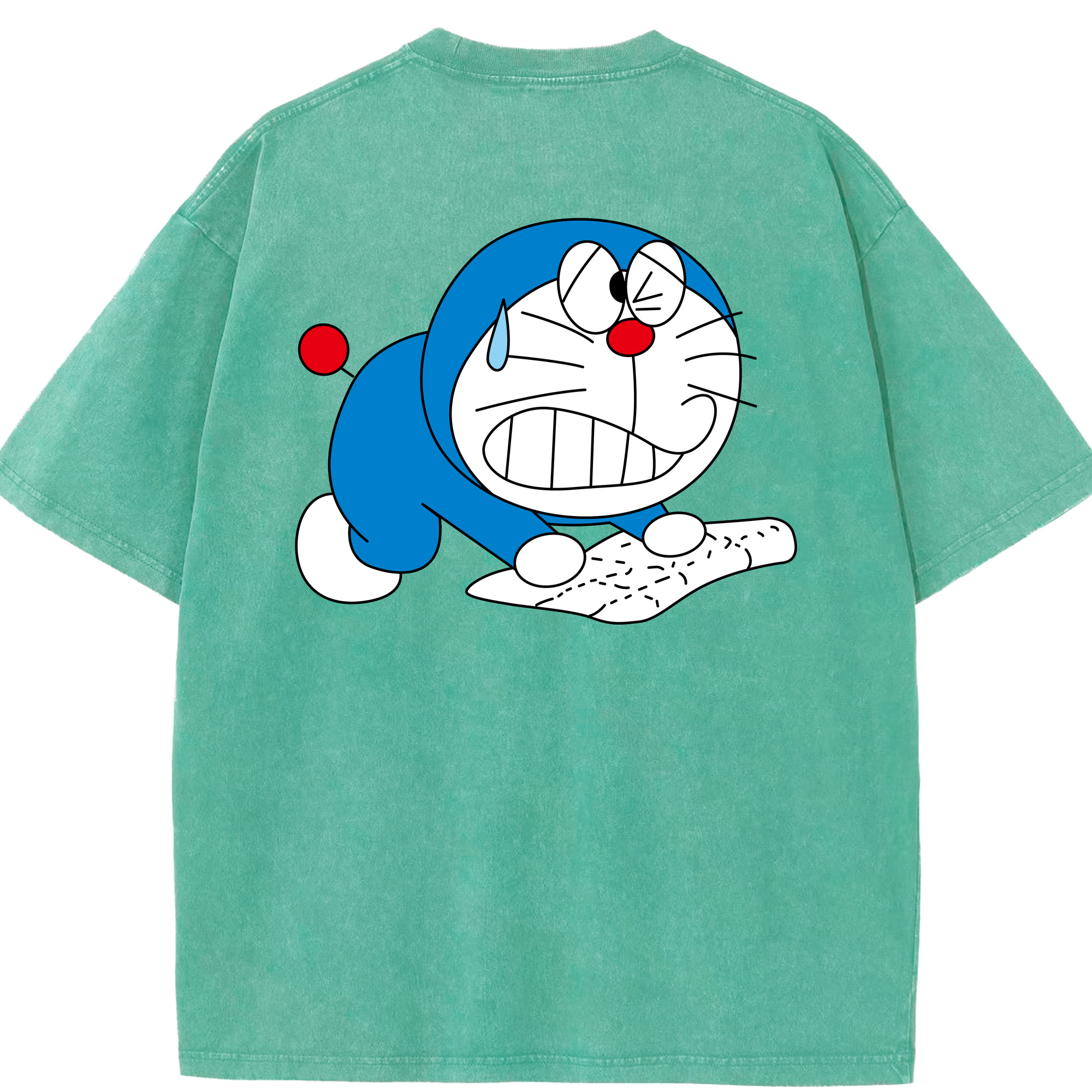 （画像用） ドラえもん Doraemon 綿100% ヴィンテージ風 半袖Tシャツ（背面プリント）